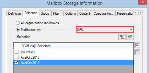 Selecting Mailboxes by DAG
