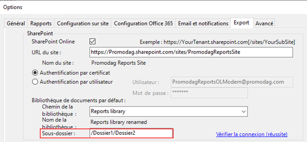 Promodag Reports supporte les sous-dossiers SharePoint