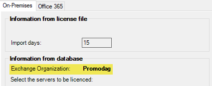 Determine Exchange Organization Name from Promodag Reports